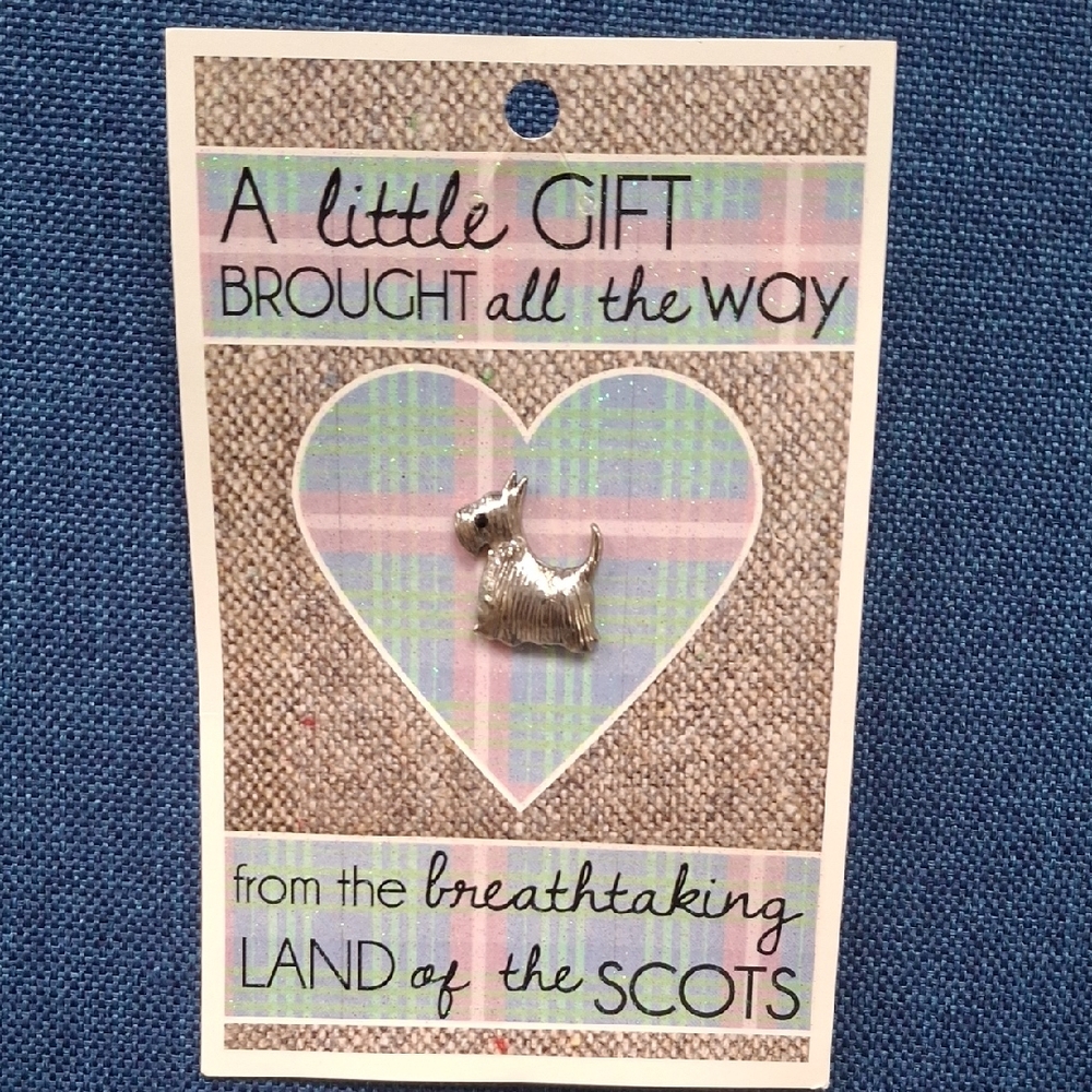 NWT Silver Scotty Dog Scottish Terrier Brooch Scotland